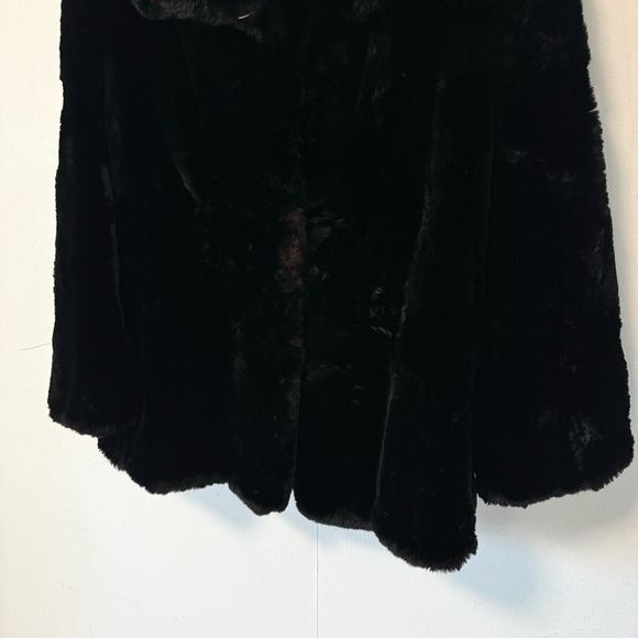 Vintage Real Fur Coat Black Beaver Muskrat Large Morris Furs Limited Mob Wife - Picture 3 of 12